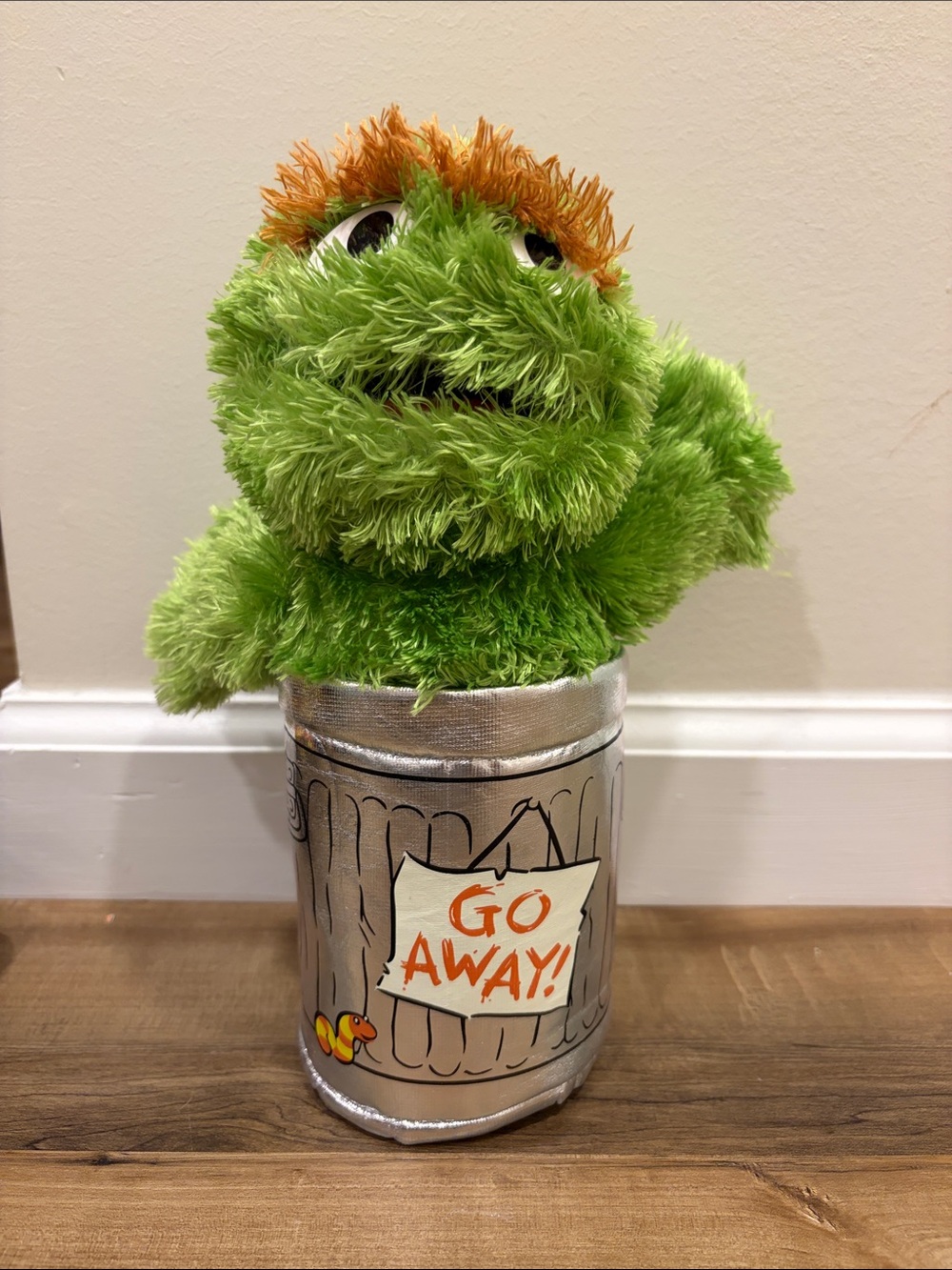 Oscar the Grouch in trash can